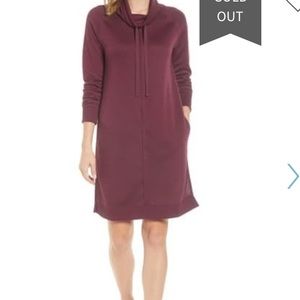 NEW Caslon Burgundy Sweatshirt Dress Size Small